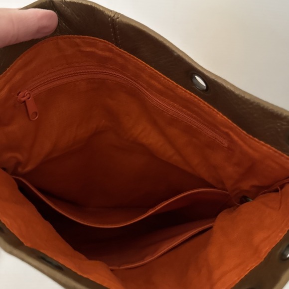 HOBO International Metallic Gold Womens Purse Crossbody Bling Leather Handbag - Picture 14 of 15